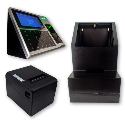 Reloj Control de Asistencia, Detección Facial con Gabinete – Impresora