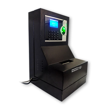 Reloj Control de Asistencia Biométrico por Huella con Gabinete - Impresora
